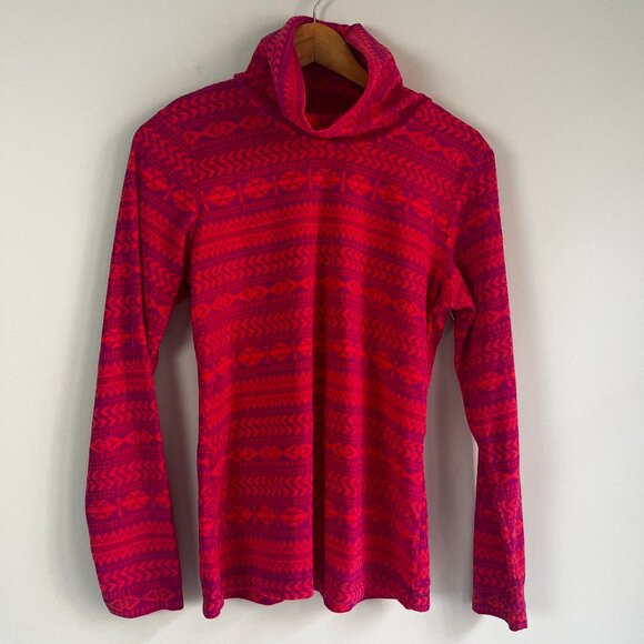 Columbia Pink Geometric Print Turtle Neck Pullover Small - Picture 1 of 6